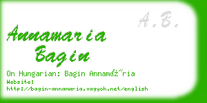 annamaria bagin business card